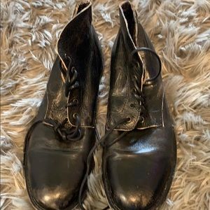 Leather Vintage Look Ankle Boots